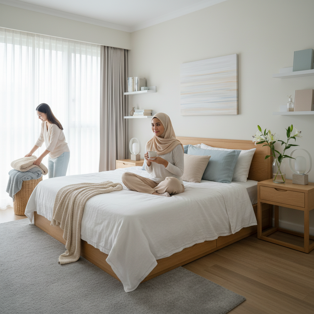 Dekorasi Kamar Tidur Nuansa Tenang