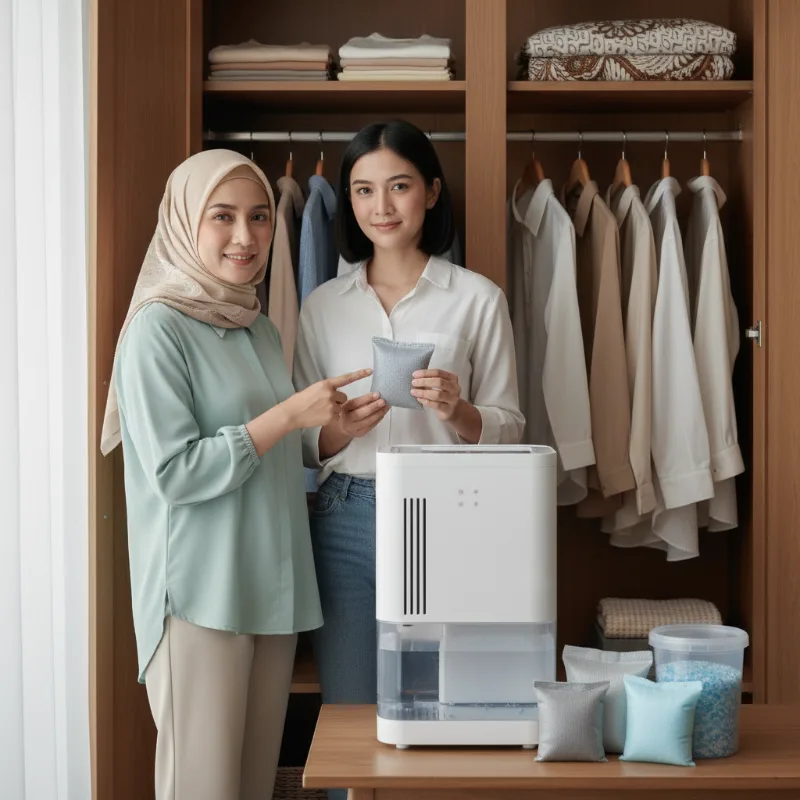 Dehumidifier vs Silica Gel untuk Lemari Pakaian: Mana yang Efektif di Iklim Tropis?