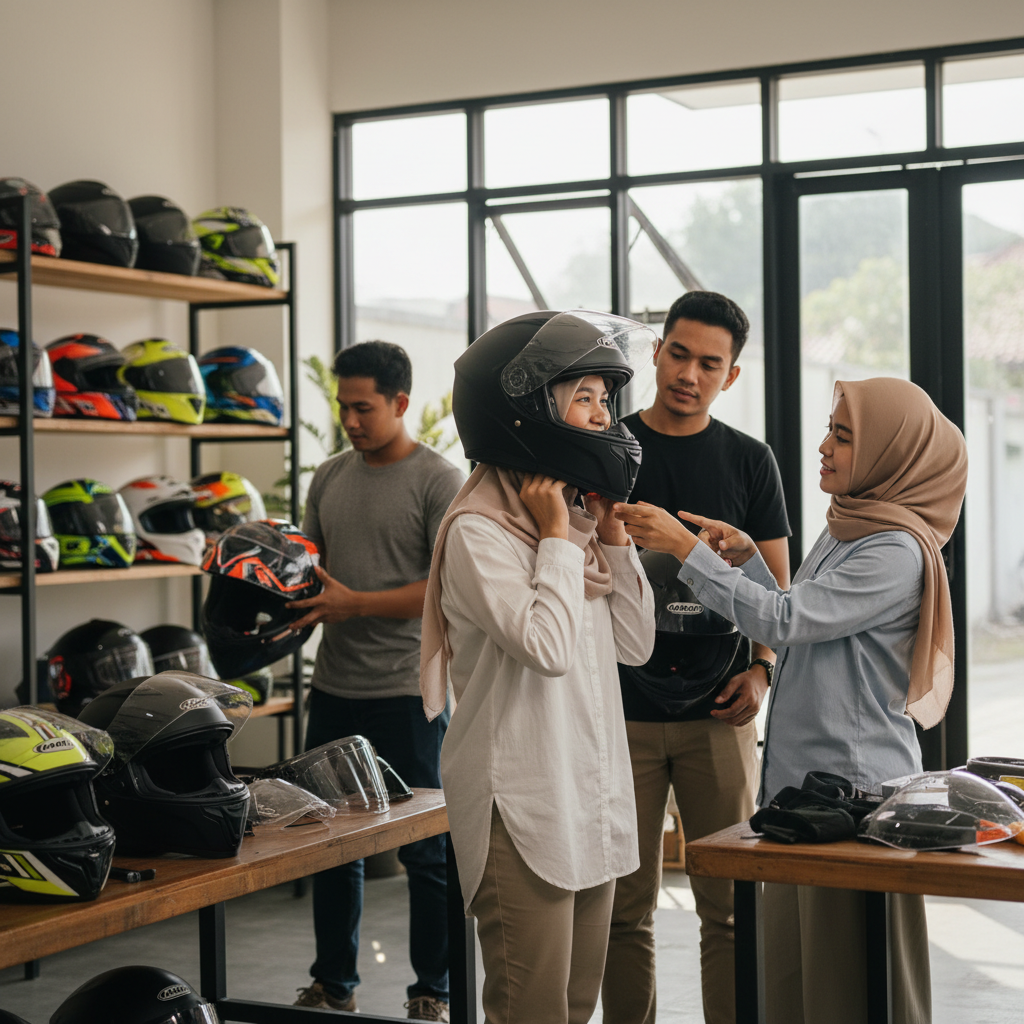 Helm Motor Aman dan Nyaman