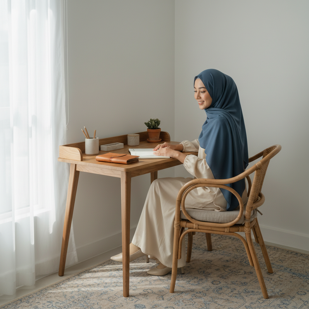 Meja Kerja Ringkas untuk Rumah