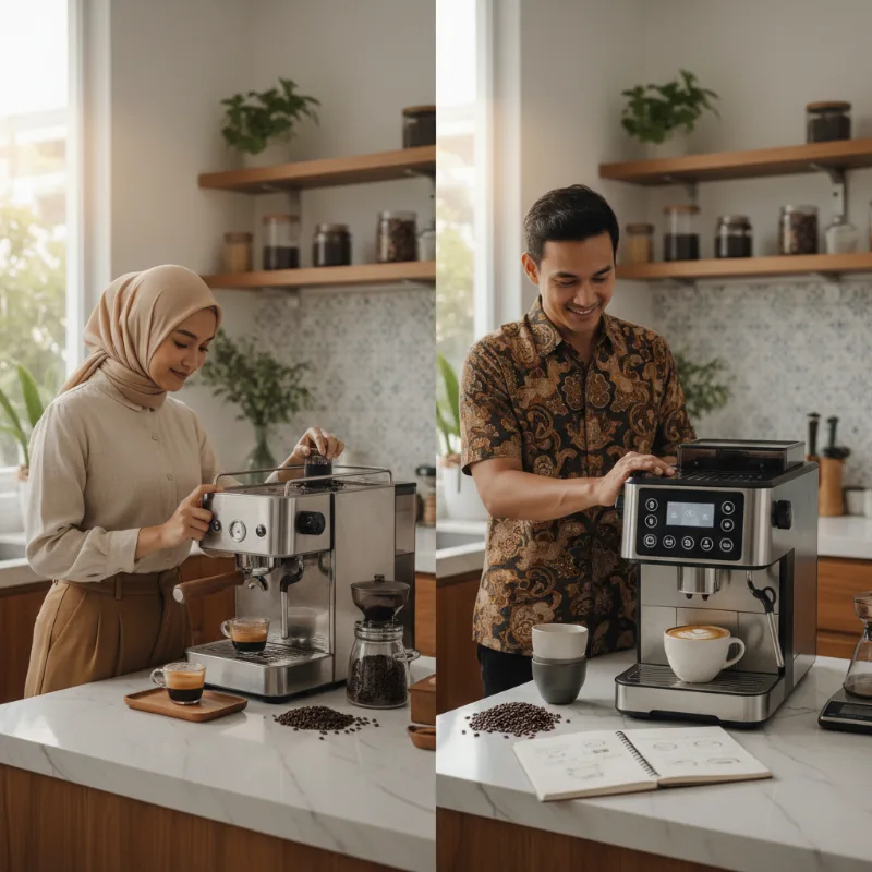 Mesin Espresso Rumahan Manual vs Otomatis, Mana yang Lebih Sesuai