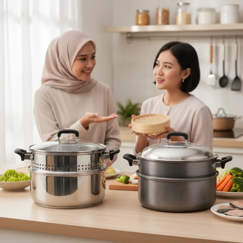 Panci Kukus Stainless vs Aluminium: Mana yang Lebih Merata Mengalirkan Uap?