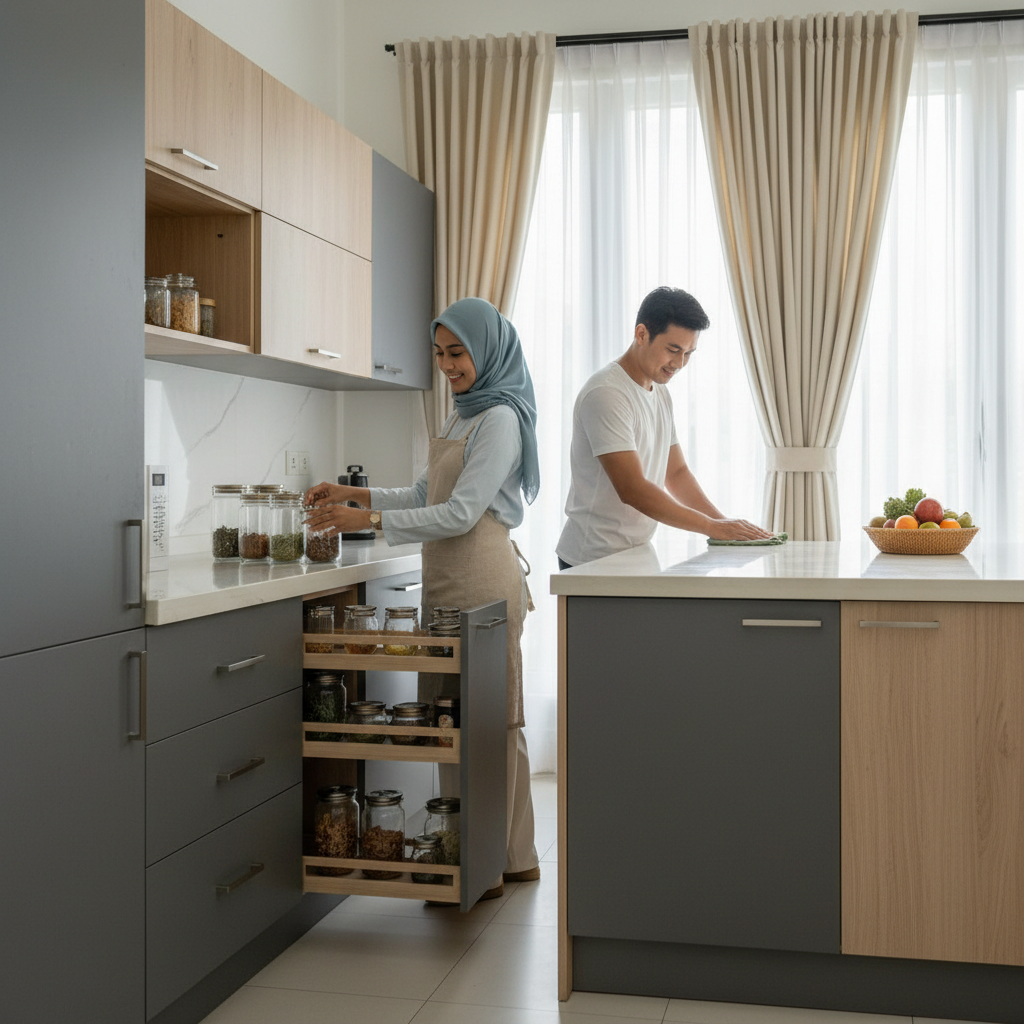 Penyimpanan Dapur Modular, Material yang Tahan Uap dan Minyak