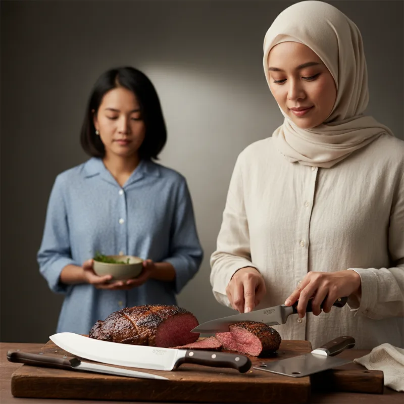 Pisau Dapur Terbaik untuk Memotong Daging: Perbedaan Baja Karbon dan Stainless
