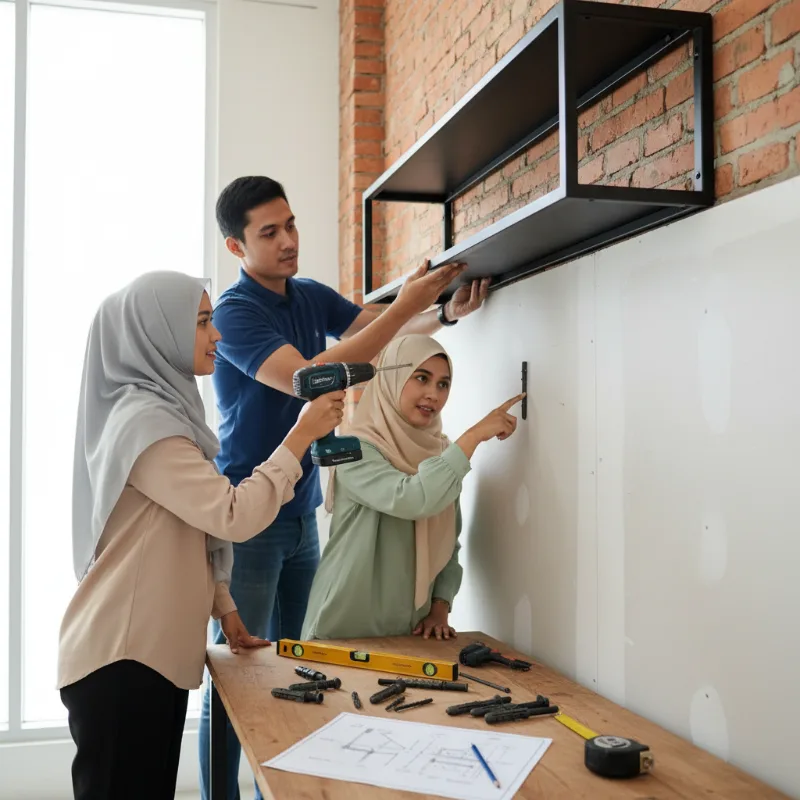 Rak Dapur Gantung yang Kuat untuk Dinding Bata dan Dinding Gypsum