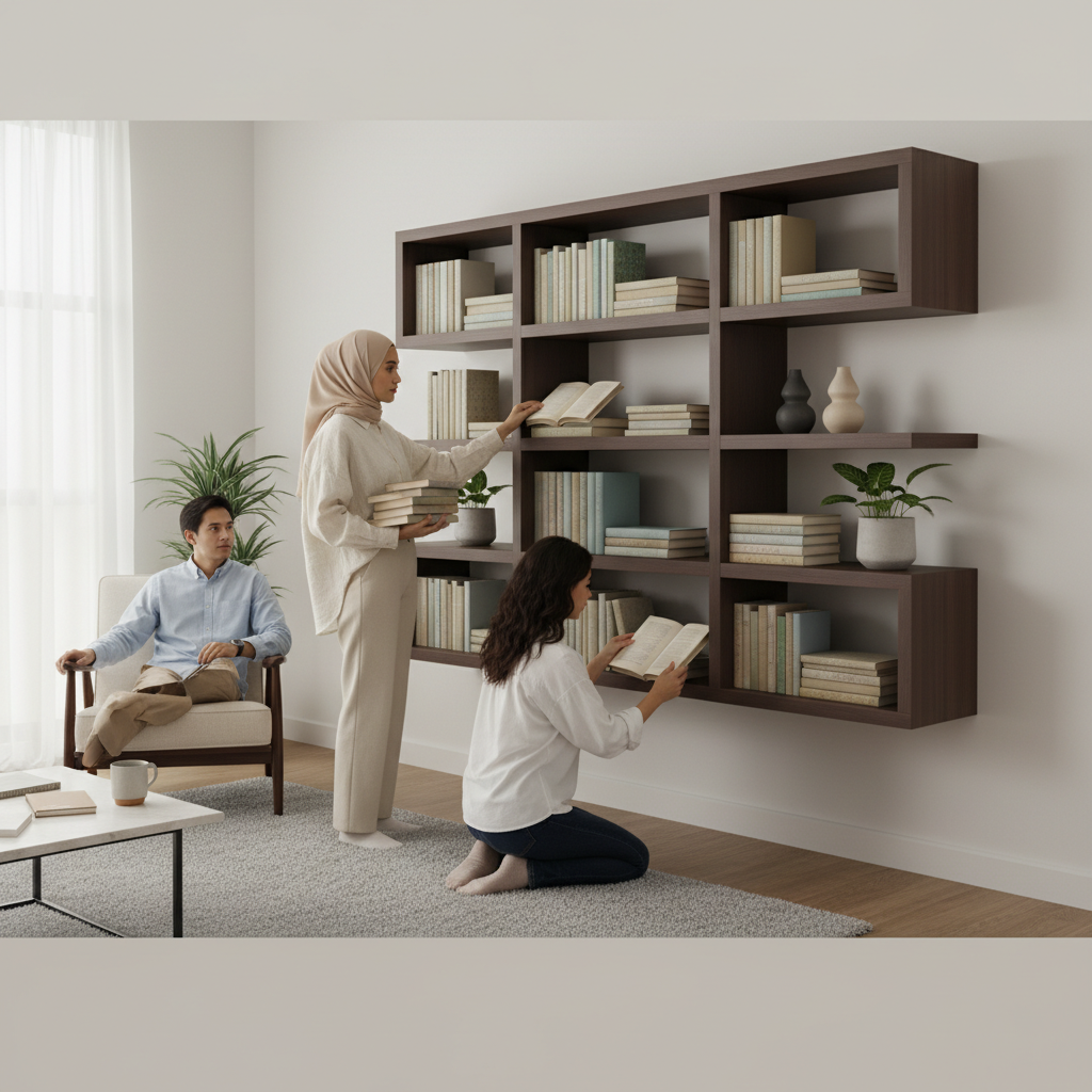Rekomendasi Rak Buku Terbaik untuk Ruang Tamu Minimalis