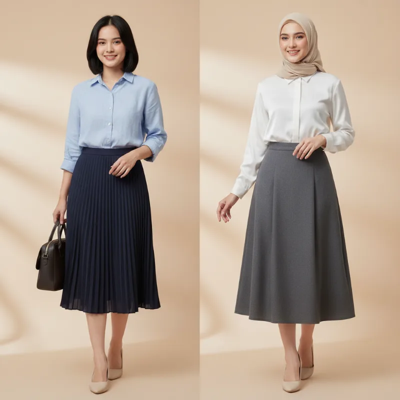 Rok Midi untuk Kerja: Panjang, Bahan, dan Warna yang Aman di Kantor