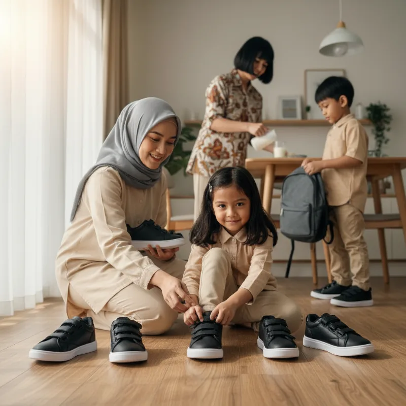Sepatu Anak Sekolah yang Tahan Lama dan Mudah Dilepas Sendiri