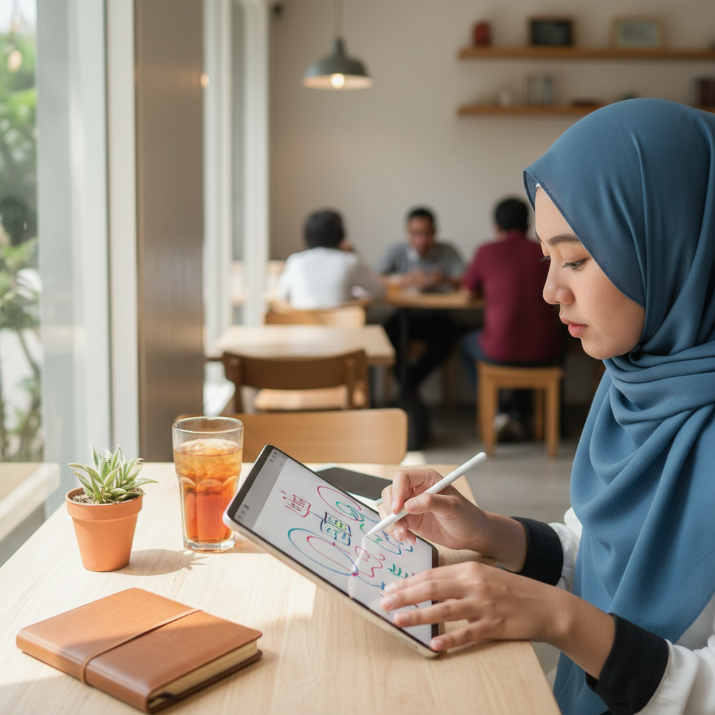 Tablet dengan Stylus untuk Catatan
