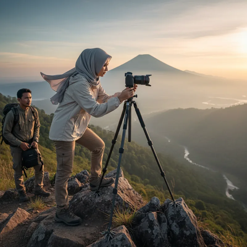Tripod Kamera Stabil untuk Fotografi Landscape di Medan Sulit