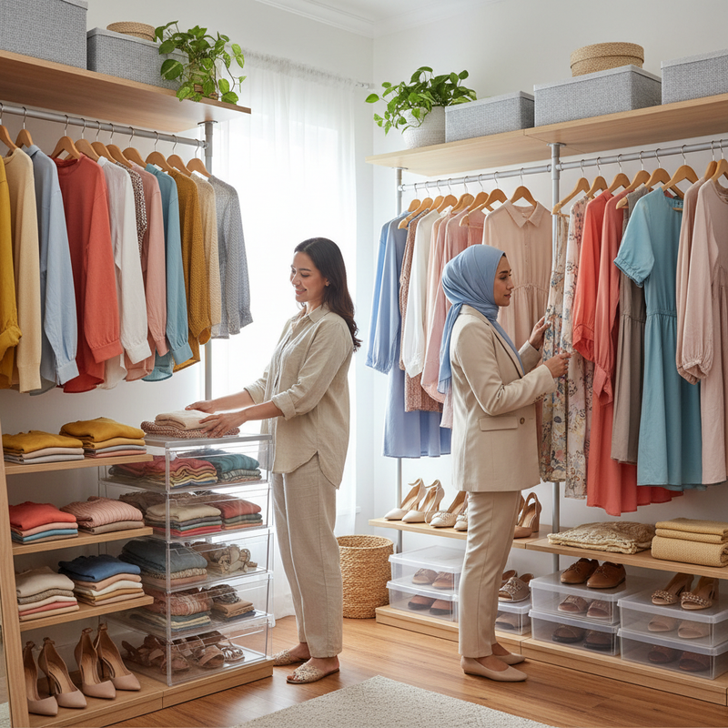 Cara Menyusun Wardrobe yang Efisien