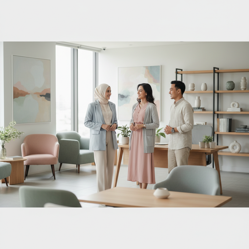 Gaya Kantor Modern dengan Warna Soft