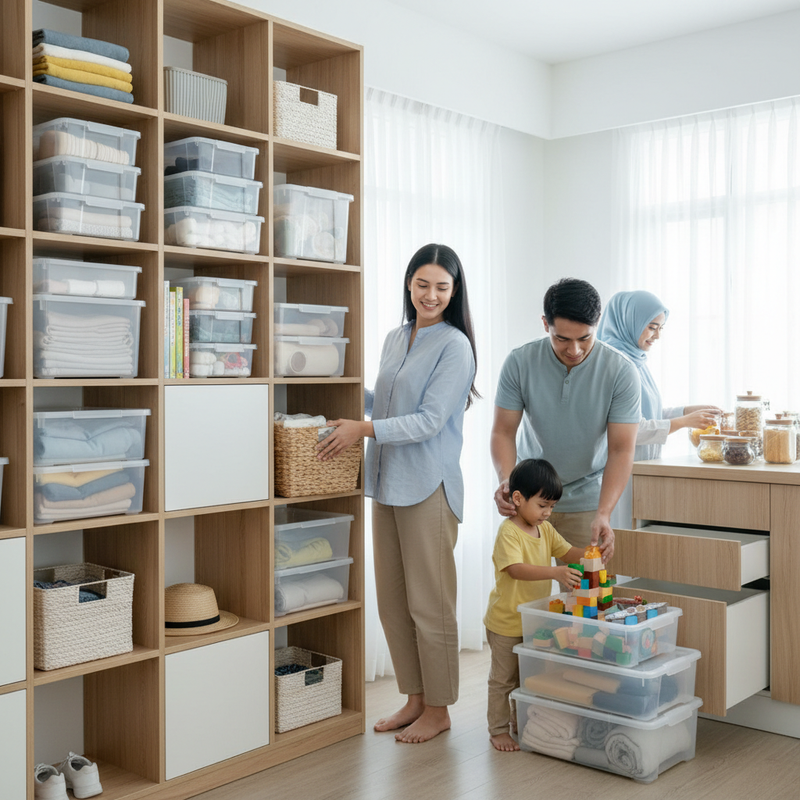 Tempat Penyimpanan Simple untuk Keluarga