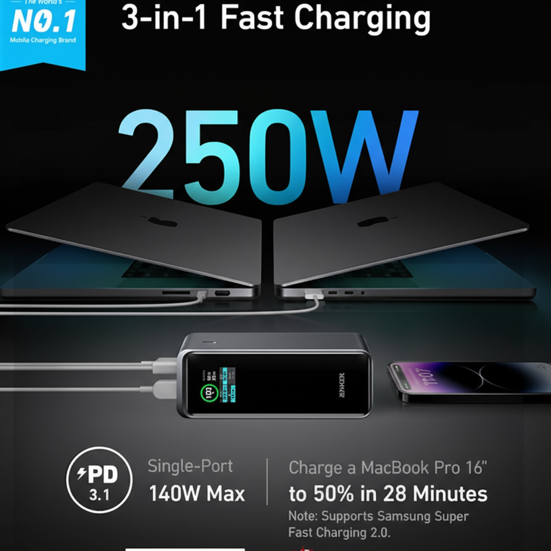 Anker Prime Power Bank 250W (2025): Powerbank Super Cepat untuk Laptop, Smartphone, dan Gadget Modern