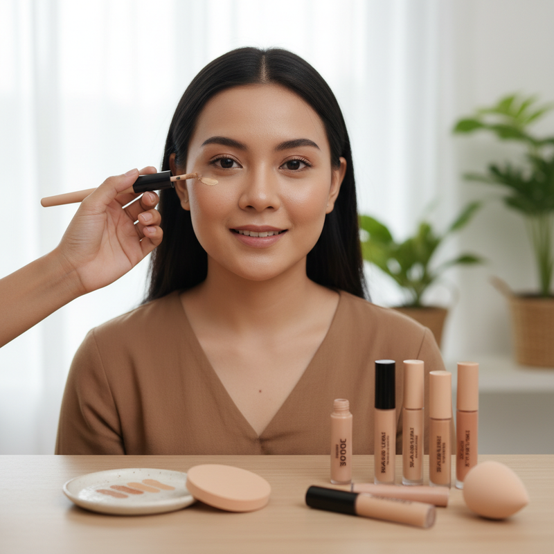 Concealer untuk Mata Panda, Shade Berapa Tingkat Lebih Terang dari Kulit