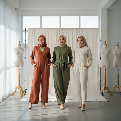 Jumpsuit untuk Wajah Mana yang Paling Proporsional