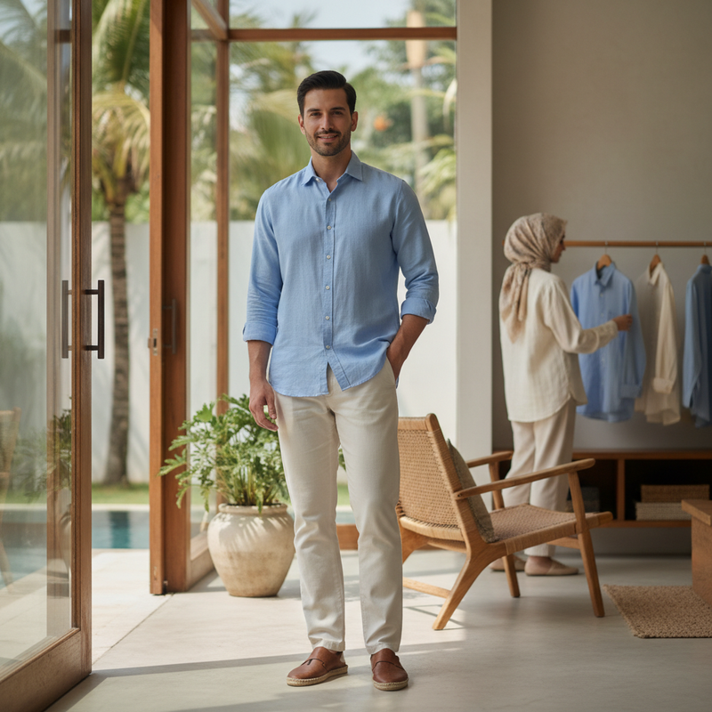 Kemeja Linen Pria, Ukuran dan Potongan yang Paling Proporsional