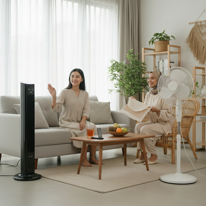 Kipas Angin Tower versus Kipas Angin Biasa, Sirkulasi Udara yang Berbeda