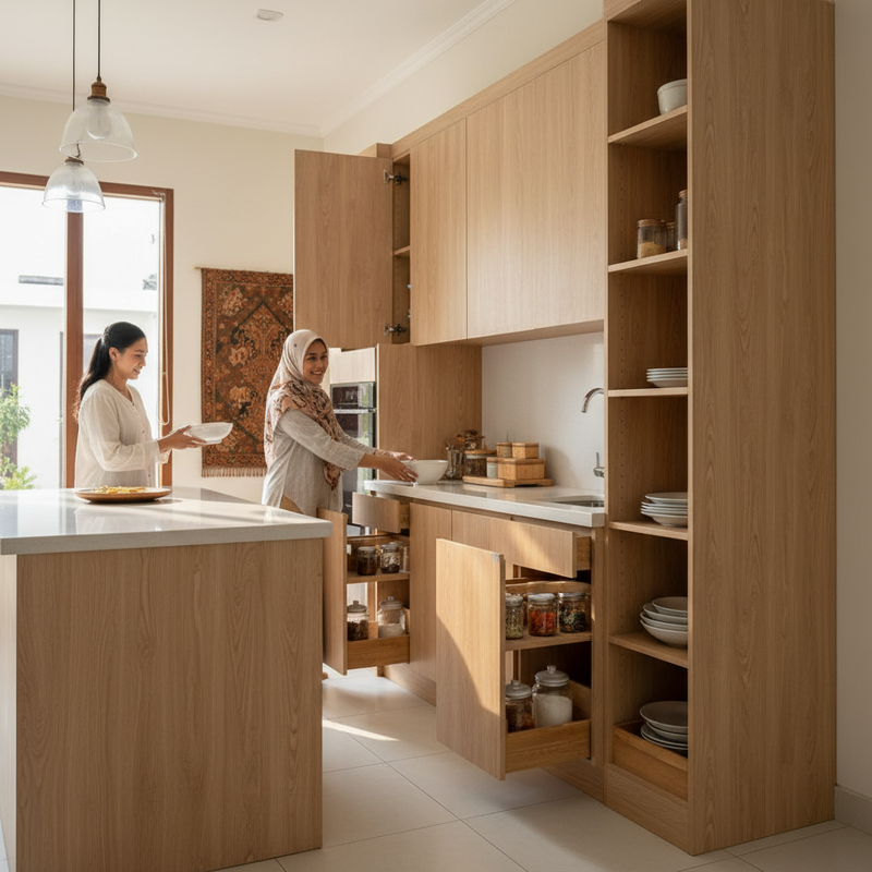 Lemari Dapur Hemat Ruang