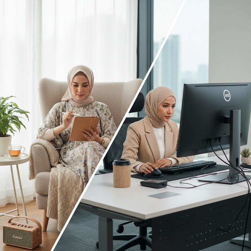 Perbedaan Penggunaan Gadget Rumah dan Kantor