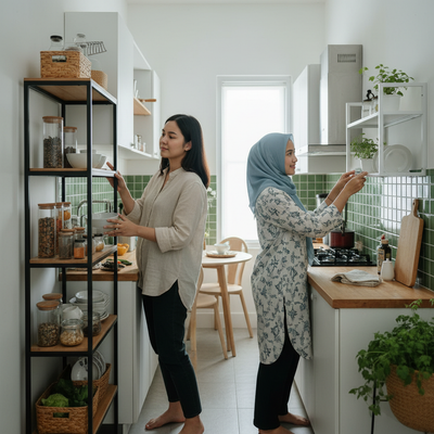 Rak Dapur Gantung atau Rak Berdiri, Mana yang Lebih Praktis di Dapur Kecil