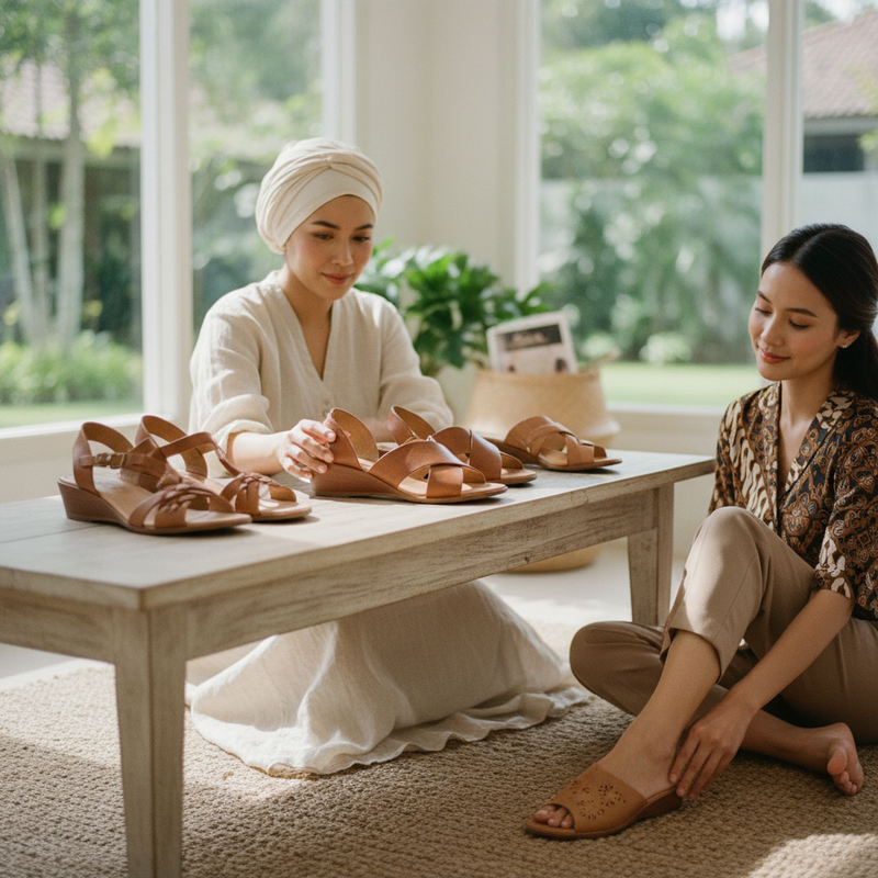 Sandal Kulit Wanita, Perbedaan Full Grain dan Split Leather dari Sisi Kenyamanan