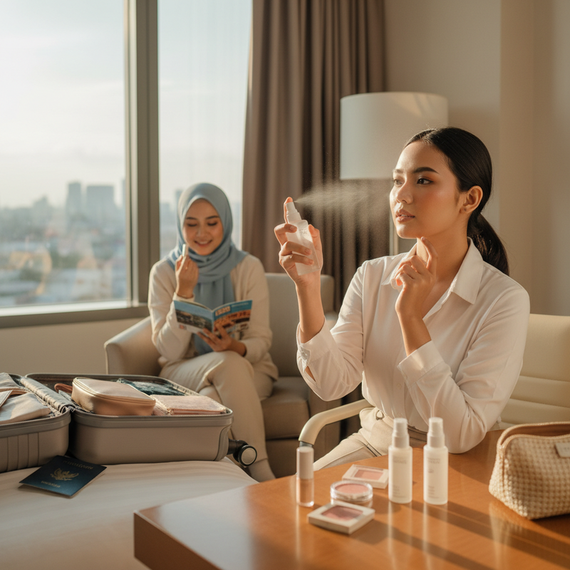 Setting Spray agar Makeup Tahan saat Mudik atau Perjalanan Panjang