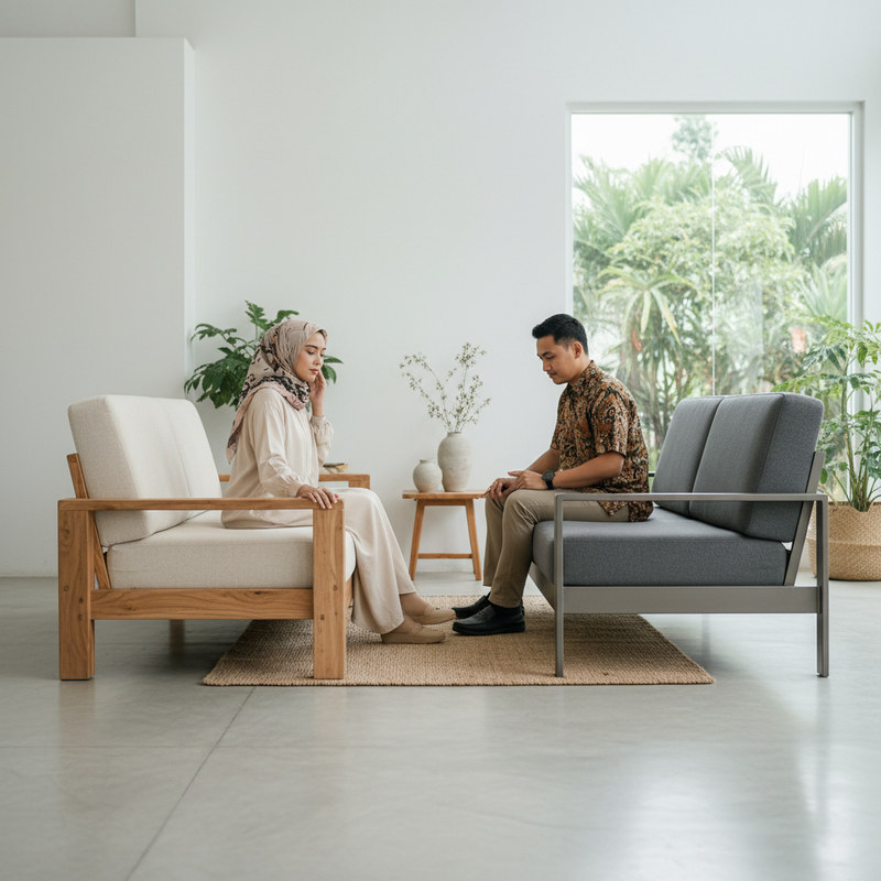 Sofa Minimalis, Rangka Kayu versus Rangka Metal dari Sisi Ketahanan