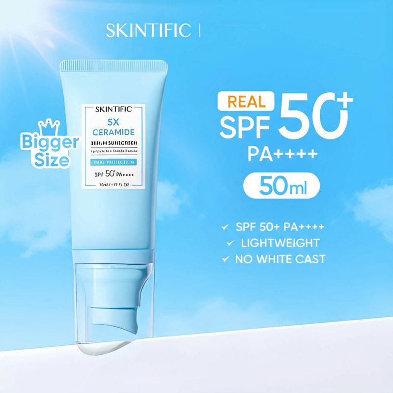 Skintific Sunscreen SPF 50+: Pelindung Matahari dengan Tekstur Ringan & Fitur Cermat